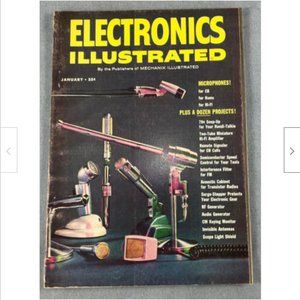 Vtg Electronics Illustrated Magazine January 1963 Fawcett CB Radio, Microphones+